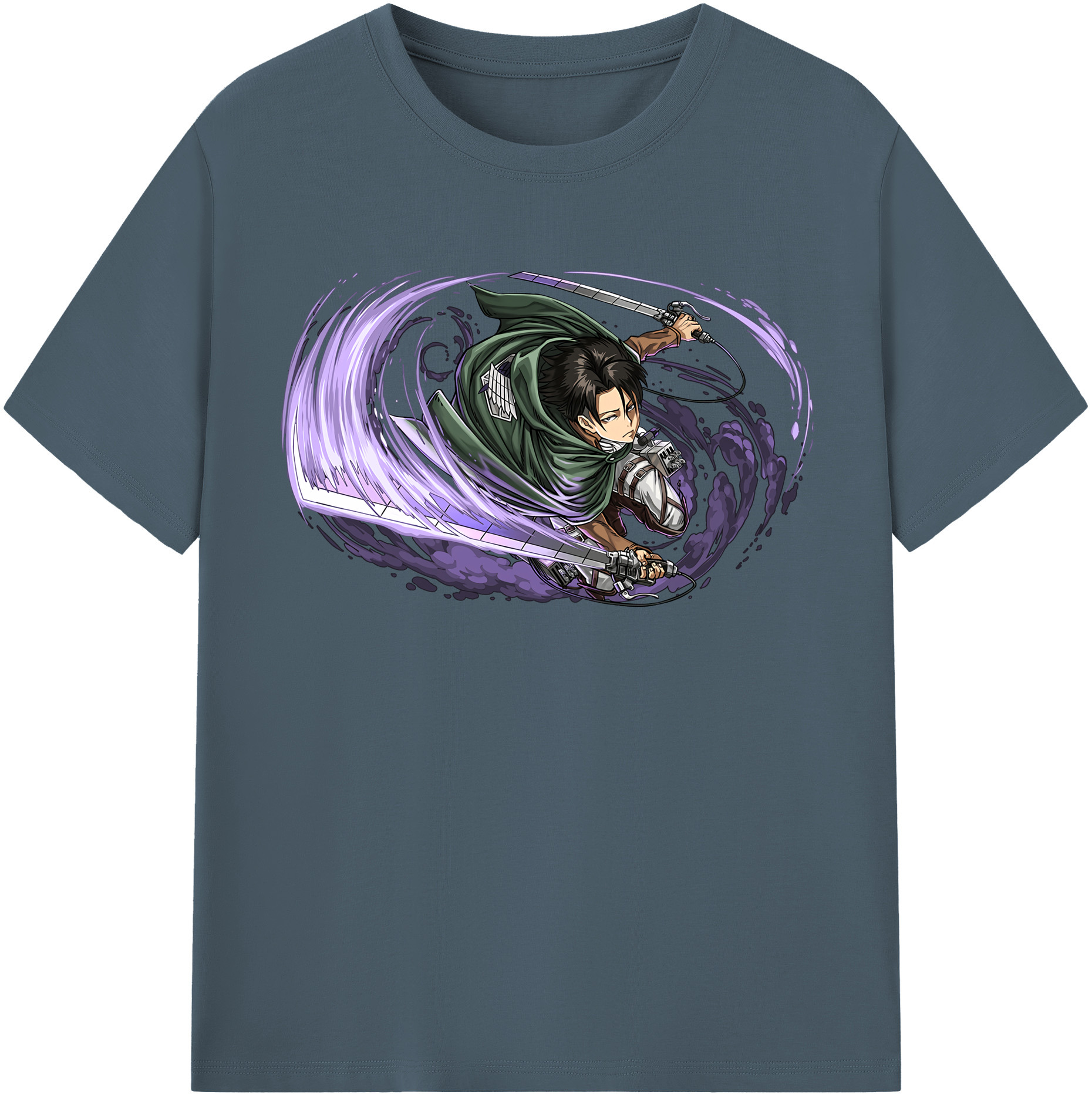 （画像用） 進撃の巨人 リヴァイ·アッカーマン Attack on Titan Levi Ackerman 綿100％半袖Tシャツ（フロントプリント）